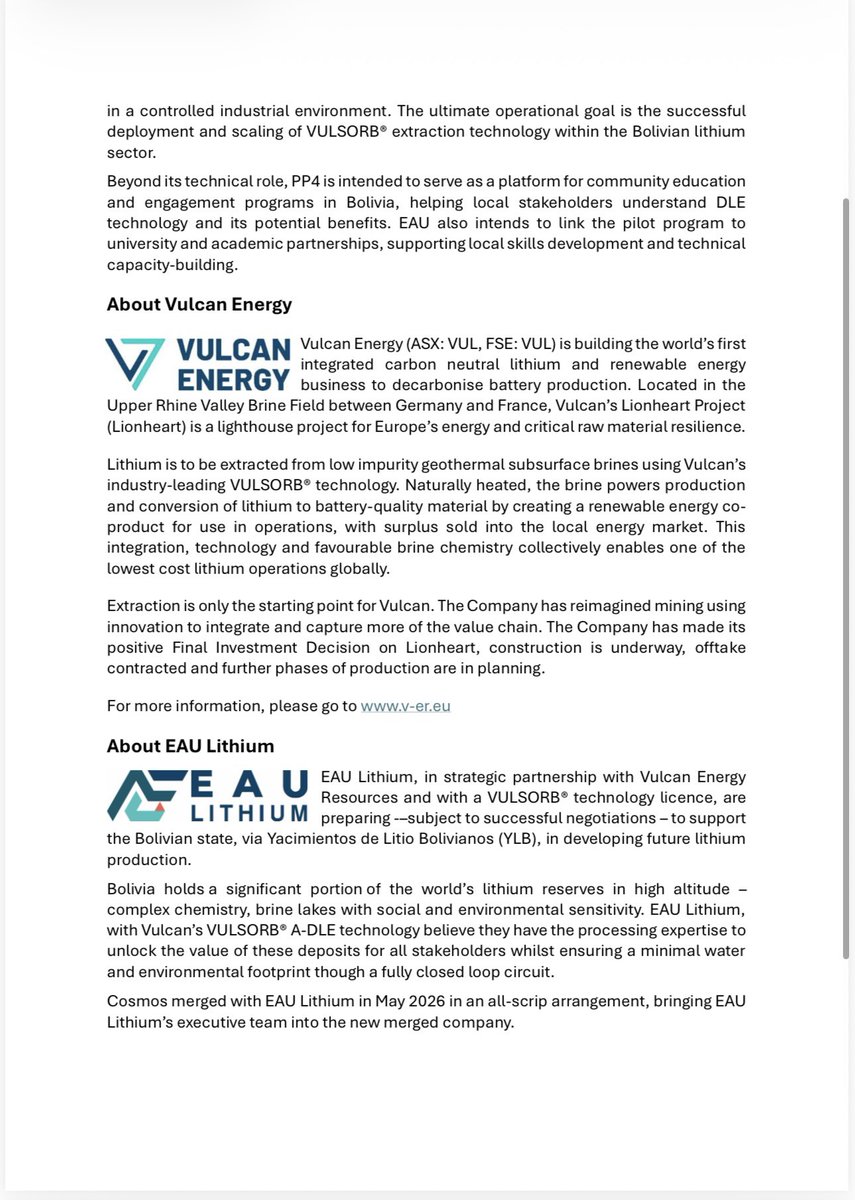 EAULithium's tweet photo. @Cosmos_ASX subsidiary @EAULithium has committed to acquire @VulcanEnergyRes A-DLE Pilot Plant 4 (PP4).

PP4 is a proven, pilot-scale, German-built A-DLE facility based on Vulcan’s VULSORB® technology.

Full details: https://t.co/bl9oRK6lMV

#Lithium #DLE #ASX $C1X https://t.co/QACxFdGEQO