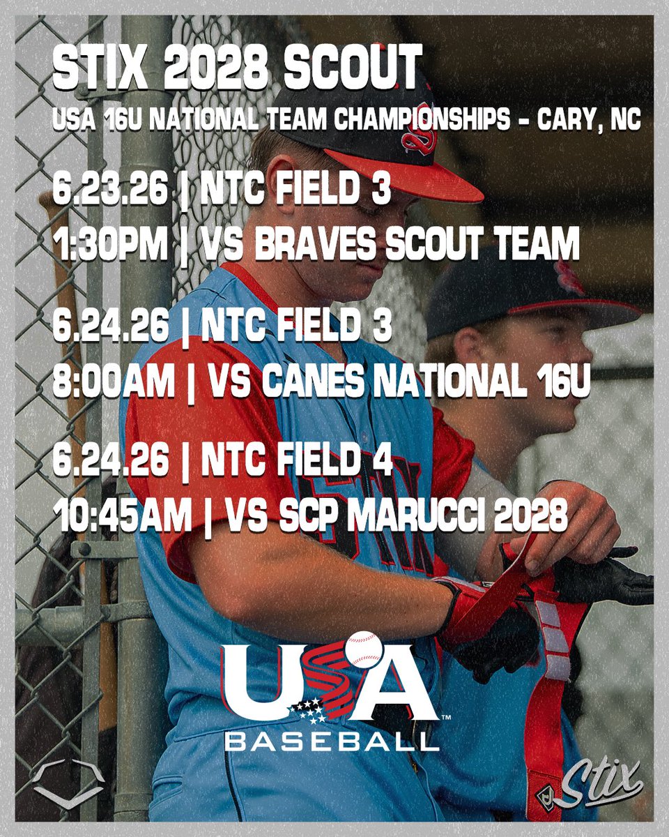 StixBaseballTX's tweet photo. Good Luck to our 2 2028 Groups Competing in North Carolina &amp; Arizona with @usabaseevents ‼️

#STIXFAM | @80grademedia https://t.co/N23k6hyFhJ