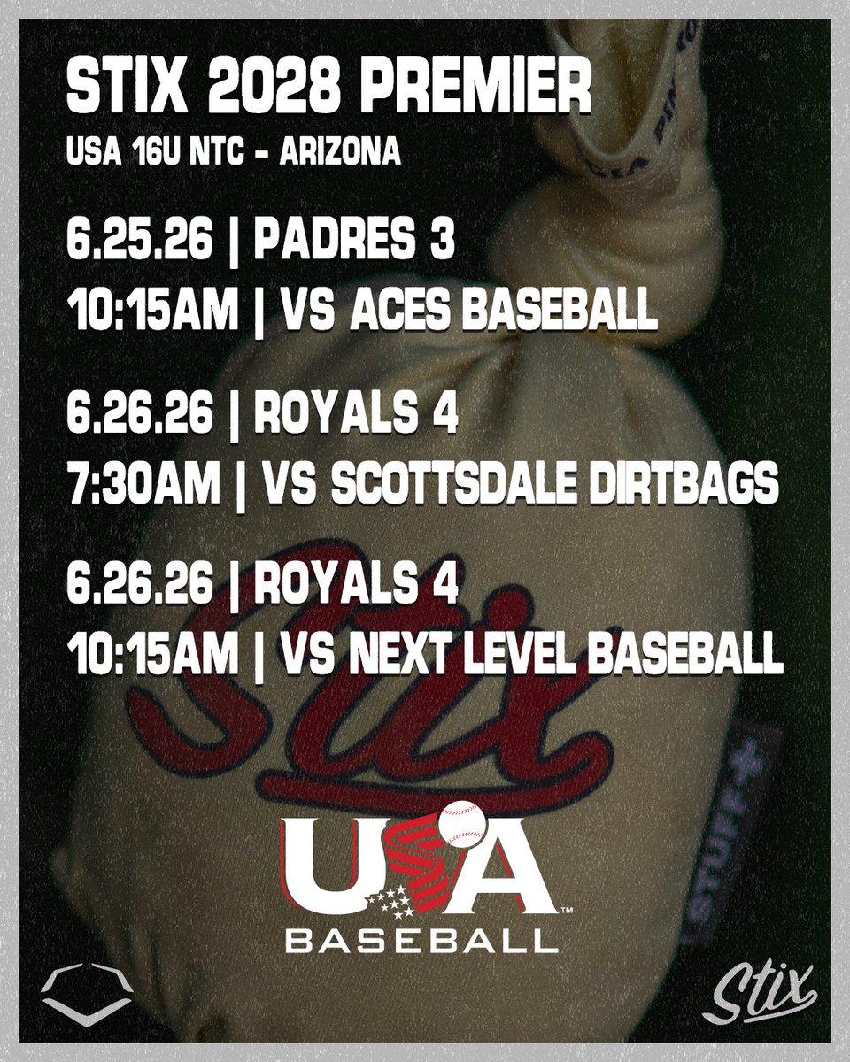 StixBaseballTX's tweet photo. Good Luck to our 2 2028 Groups Competing in North Carolina &amp; Arizona with @usabaseevents ‼️

#STIXFAM | @80grademedia https://t.co/N23k6hyFhJ