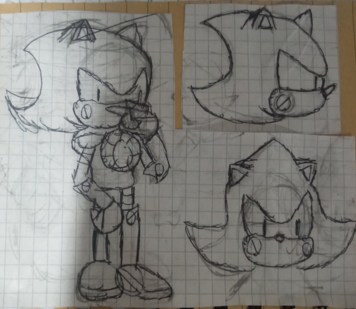 GalloSharif's tweet photo. Aquí dejo el boceto y el resultado final del v2 de metal sonic https://t.co/JcxcBj3kO7