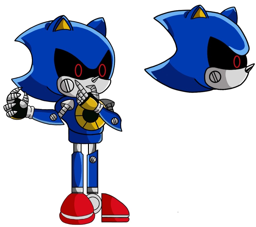 GalloSharif's tweet photo. Aquí dejo el boceto y el resultado final del v2 de metal sonic https://t.co/JcxcBj3kO7