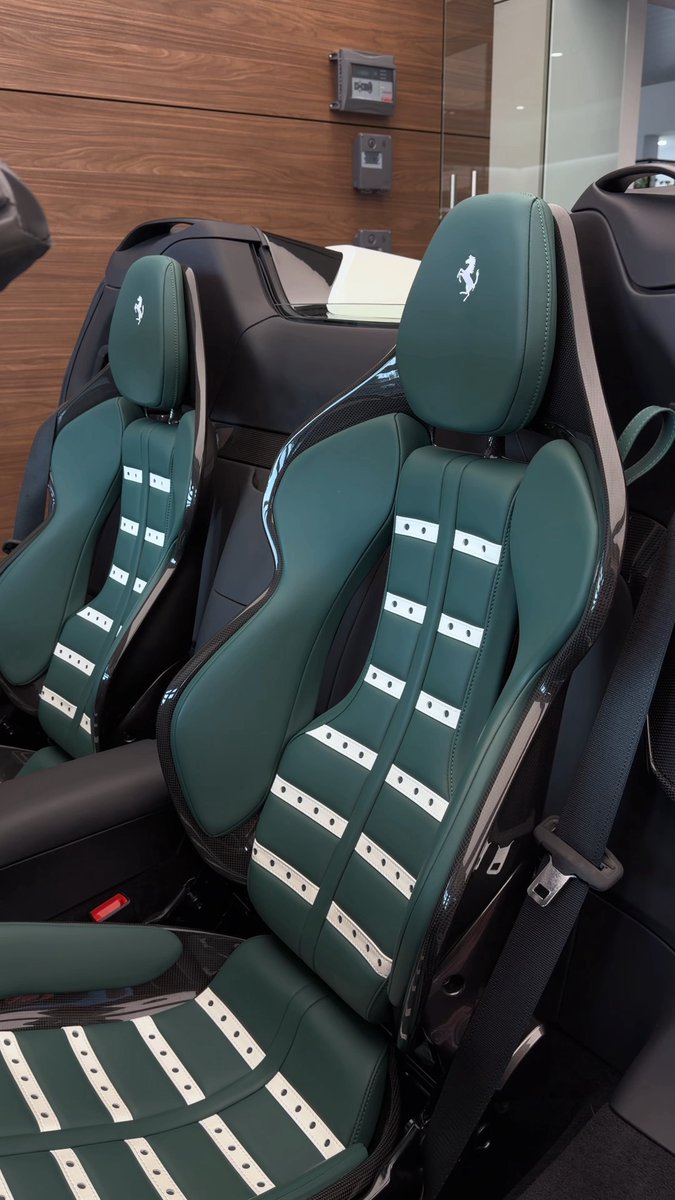 JoeW6_'s tweet photo. SF90 Spider with special order green leather ✍️ https://t.co/zgECQnYw6M