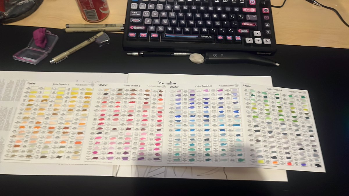 divineoutcast_'s tweet photo. I just spent a damn hour doing the ohuhu marker swatches it feels like my brain is on fire wtf https://t.co/oeYzEpQSfG