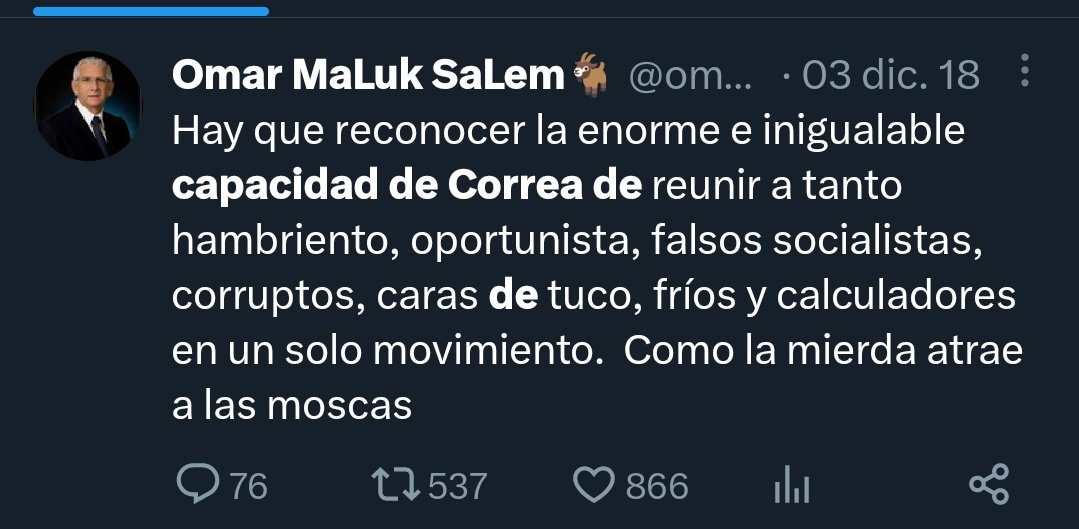 Fernand67016646's tweet photo. @LaDefensaEc Maluk se vende como cualquier encuestadora al veci que más le pague...!

Esto pensaba Maluk de Rataél Correa hace un ratito 
👇 https://t.co/VIAa1jTxOq