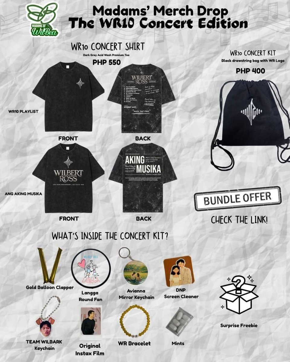 madamsofwilbea's tweet photo. Happy Tuesday Madams!!💚💚

If you're going to WR10 without the merch, are you even ready? 😮‍💨🔥 Grab your Madam's WR10 merch and let's make this anniversary concert one for the books! 💚💚🎶🎶🎹🎸

🎶 Madams’ Merch Drop: WR10 Concert Edition is here! 🎶

Get concert-ready with our exclusive WR10 Concert Shirt and Concert Kit packed with fan-made goodies. 💙
Limited stocks only! Secure yours now and let’s make WR10 unforgettable. ✨

Pre-order deadline: July 15, 11:59pm

🛒 Order here: https://t.co/qj8Zzi63tw

Lets go!!!🎹🎶🎶🎸