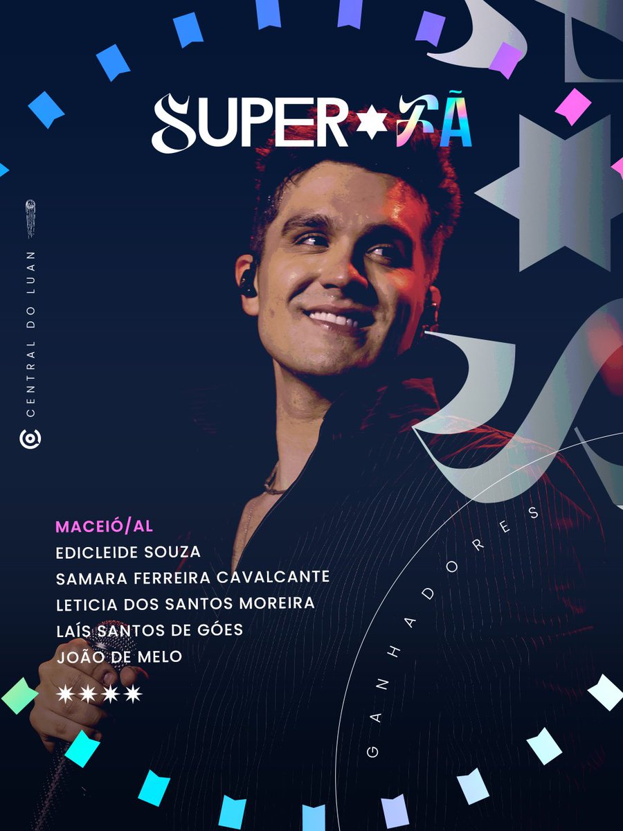 centraldoluan's tweet photo. RESULTADO SUPER FÃ - Bananeiras, Petrolina, Maceió e Surubim! 

Parabéns, pessoal! Vocês foram os sortudos escolhidos para viver uma experiência única no show do @luansantana. Confiram o e-mail de vocês e aproveitem muito o show ❤️ https://t.co/hn6CeEE3wC