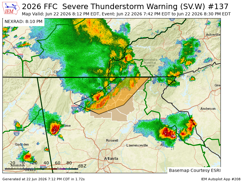 MurrayCountyPS's tweet photo. FFC updates Severe Thunderstorm Warning [wind: 60 MPH (RADAR INDICATED), hail: 0.75 IN (RADAR INDICATED)] (cancels Gordon, Murray [GA], continues Dawson, Fannin, Gilmer, Lumpkin, Pickens, Towns, Union [GA]) till 8:30 PM EDT https://t.co/m0N3TVEgeJ https://t.co/yE42mTAeq1