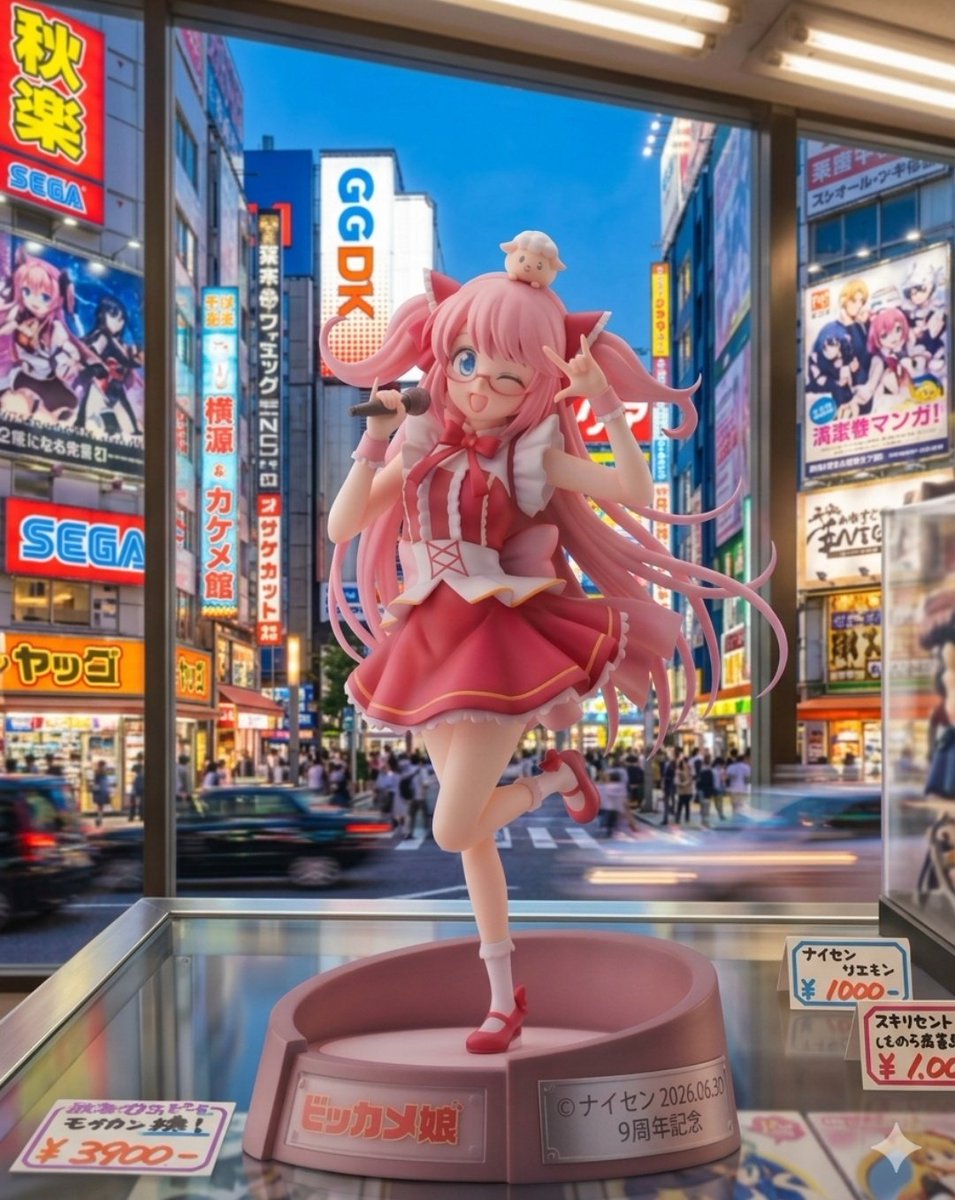 GralLink's tweet photo. フィギュア化して背景を描いてみました🎨　＃ビッカメ娘　＃アキバたん https://t.co/zCMFBhzSpg