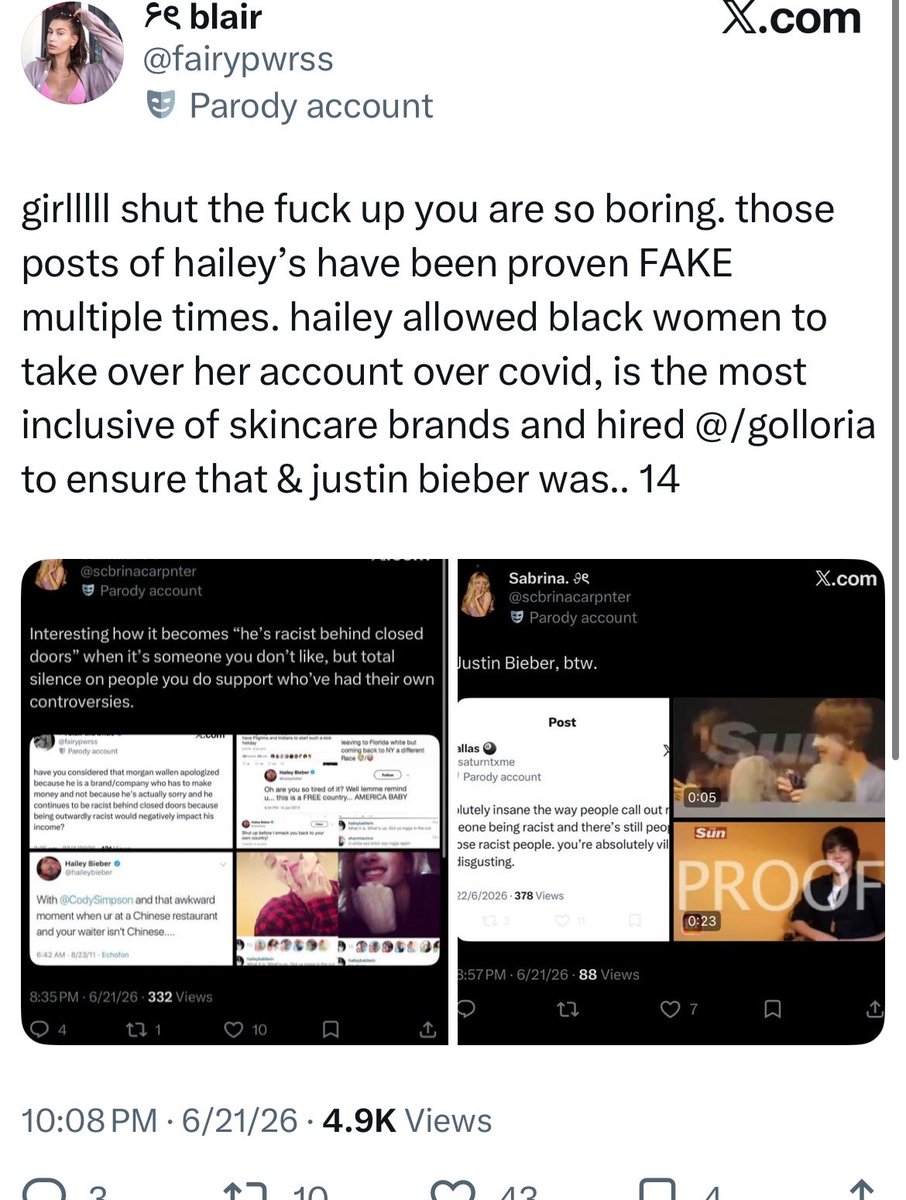 SweetartChef's tweet photo. Not them w the excuses for Hailey racist behavior! We all know those tweets and videos were real &amp; Justin did apologize each and every time they resurfaced yet Hailey has yet to do it once she even worked w sever problematic brands that yall excuse https://t.co/KS7pjHRlhm