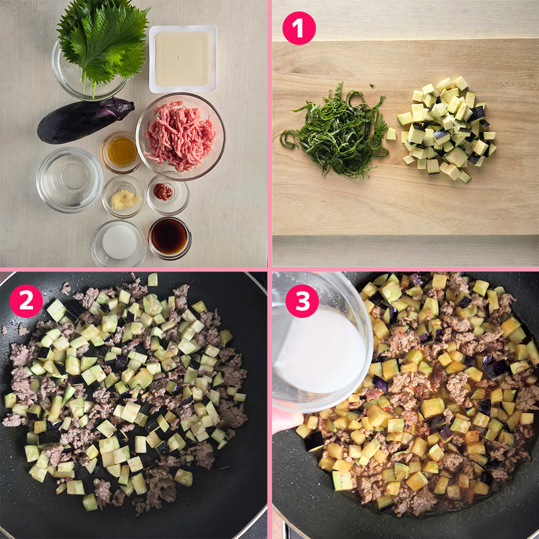 TastyJapan's tweet photo. 【なすと豆腐があったらコレ作って】フライパンでパパッと15分！大葉が香るピリ辛そぼろあん豆腐🍆🥢

なすと豚ひき肉を炒めて作る、手軽なあんかけおかずです。味付けはめんつゆベースなので調味料が少なく、料理初心者でも作りやすいのが魅力🍀

詳しいレシピはリプ欄で⬇️ https://t.co/ow8q2iL0NE