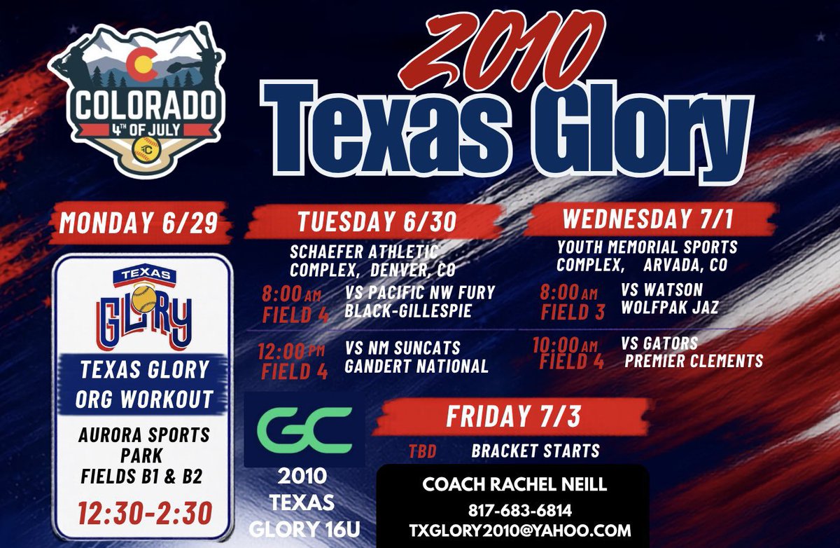 IzabellaNorth10's tweet photo. Come watch us at The Sparkler in Colorado!
#Likeit❤️
#Saveit🤍
#Screenshotit💙

@2010TexasGlory 
@ExtraInningSB @PrepSoftball @UncommittedUTR @ScoutUrecruit @TOP_D1RECRUITS @CoastRecruits @SoftbalAmerica https://t.co/Wp7LxktriD