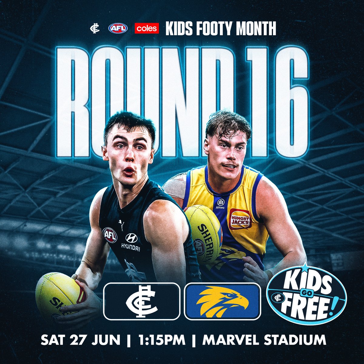 marvelstadiumau's tweet photo. Kick off school holidays with a day at the footy! Get set for a day packed with fun for the whole family. Kids aged 14 and under can redeem FREE general admission tickets 🤩

Buy tickets: https://t.co/gzdfOBiBUO https://t.co/nkyBWk26dA