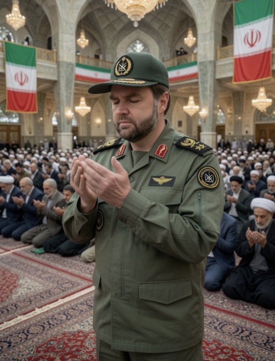 Arya7Man's tweet photo. @FoxNews Vance said that he tried his best to serve the IRGC for 36 hours,and according to Qalibaf, a senior member of the IRGC, they will modernize the military and repressive equipment so that this time the Iranian nation will get 60,000 victims to 80 million victims!🖕🖕🖕🖕 https://t.co/ILINBLPP3v