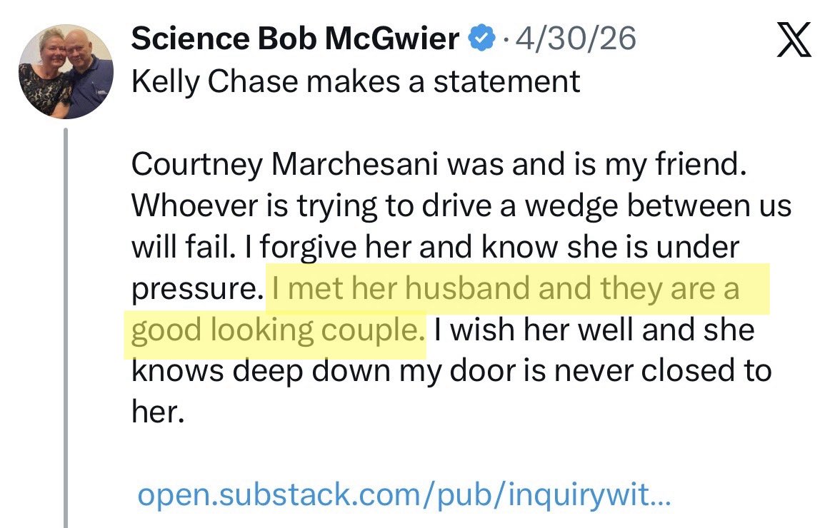 UAPorSAP's tweet photo. Recall when Science Bob told his "friend" Ron Pandolfi was the person who broke into her home… and she called him out on it?

Creepy Bob’s response was to:

❌ "forgive her"

❌ claim a conspirator is manipulating her

❌ note that "she and her husband are a good looking couple" https://t.co/jWETzDILCl