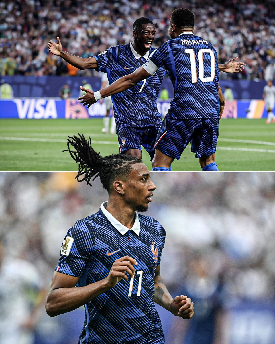 ESPNFC's tweet photo. FRANCE'S TRIO IS COOKIN' VS. IRAQ!

Mbappe: 2G
Olise: 2A
Dembele 1G | 1A

How do you stop this trio?!? 🔥 https://t.co/42YS6WI4e1