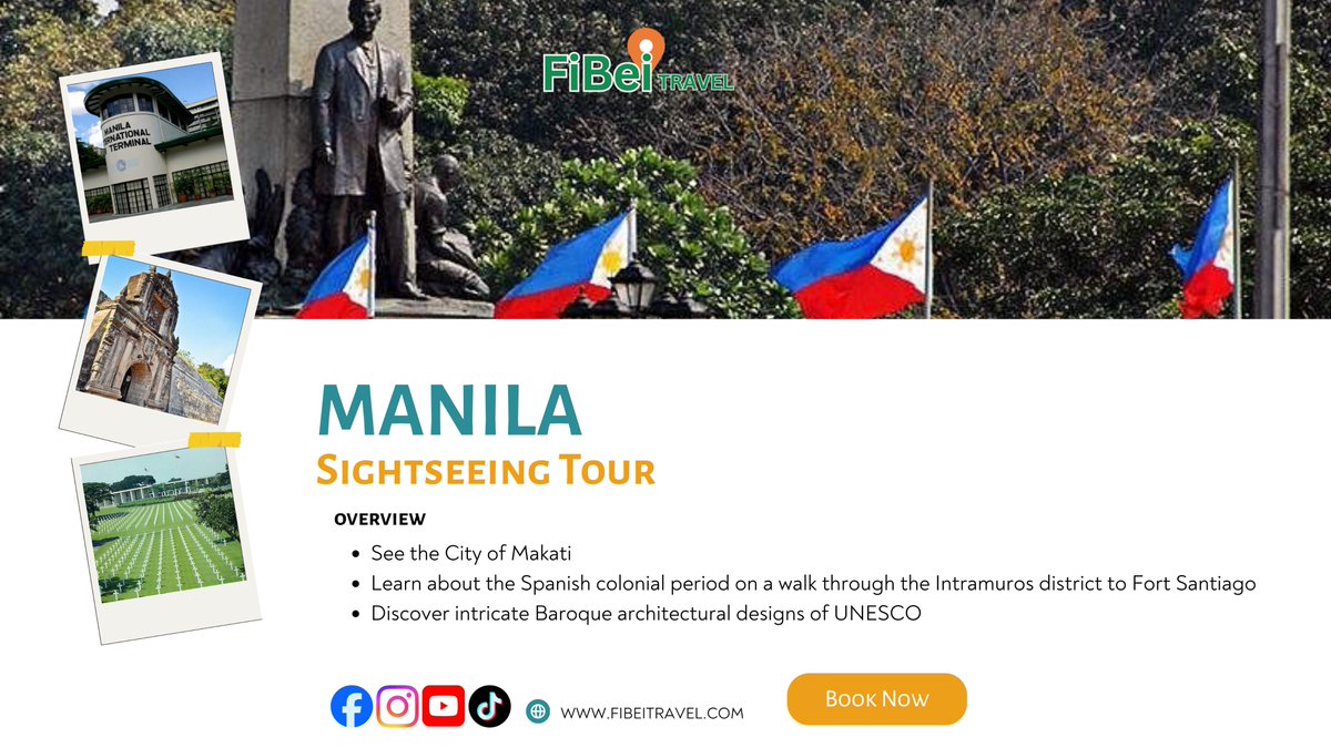 FibeiTravel__'s tweet photo. https://t.co/oPpeY4mjsy | Explore Manila 🏛️

From Intramuros to Makati, discover Manila's rich history and vibrant city life ✨

📩 Message us to book.

#FiBeiPH #TravelwithFiBei #Bookwithfibei #FiBeiTravel #ManilaTour #Intramuros #ExplorePH https://t.co/kkQSChlbFY