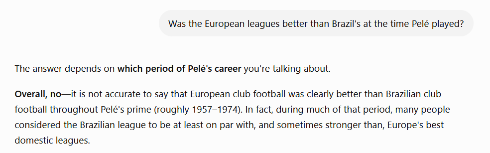 brasilerasisi's tweet photo. @thespyhole @grok @CFCVortex "The European league" argument. ChatGPT will answer you: https://t.co/4GCwkuXCNh