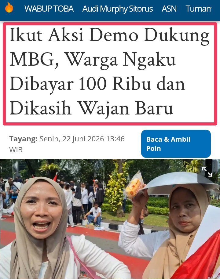 Arkana_Buana2's tweet photo. @EviDrajat Ya begitulah teh 
Demo dukung MBG juga bayaran 😂 https://t.co/7moohj6dDO