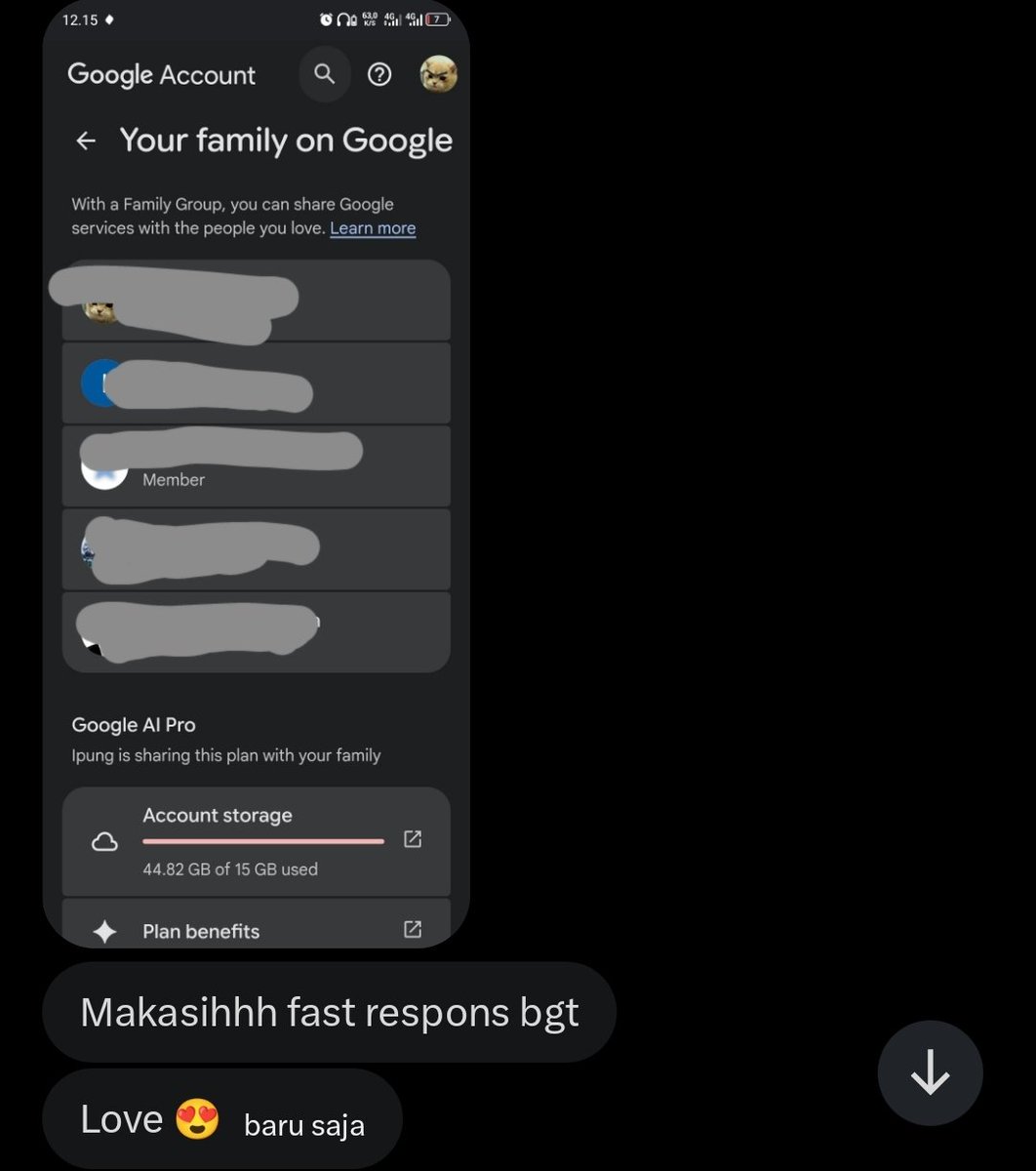 j0eeys's tweet photo. GEMINI PRO AI

✅ 3 hari 3k
✅ 1 minggu 5k 
✅ 1 bulan 15k 
✅ 3 bulan 30k
✅ 9 bulan 45k 

📌 fast proses
📌 banyak bennefit gemini pro, google one 5TB,gdrive,gmail,gfoto, gdocs,notebooklm,google flow
#zonauangㅤ #zonajajan #zonaba https://t.co/0cR9SKUIxF