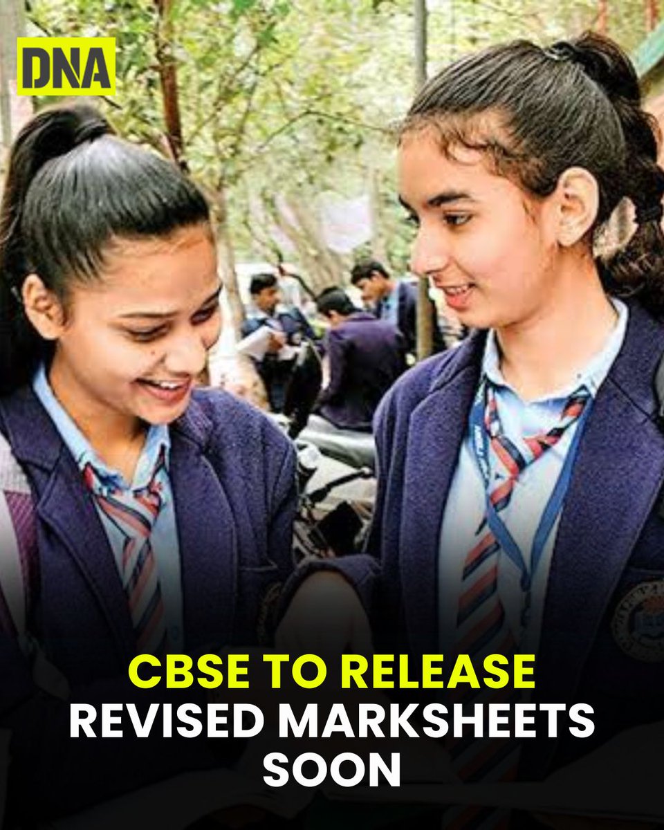 dna's tweet photo. CBSE will soon provide updated physical marksheets to Class 12 students who applied for mark verification or re-evaluation. The board will distribute them through its regional offices over the coming weeks.
Read here: https://t.co/0hN7x7aHtK
#CBSE #Marksheets #Education #DNAUpdates