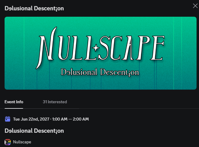 NullscapeNews's tweet photo. Content Update for Nullscape now has an event on Roblox, and a event for the discord server! (RELEASE DATE TO BE ANNOUNCED). https://t.co/LhKLUUYX2d #Nullscape #News #Roblox https://t.co/RHflxWpNEE