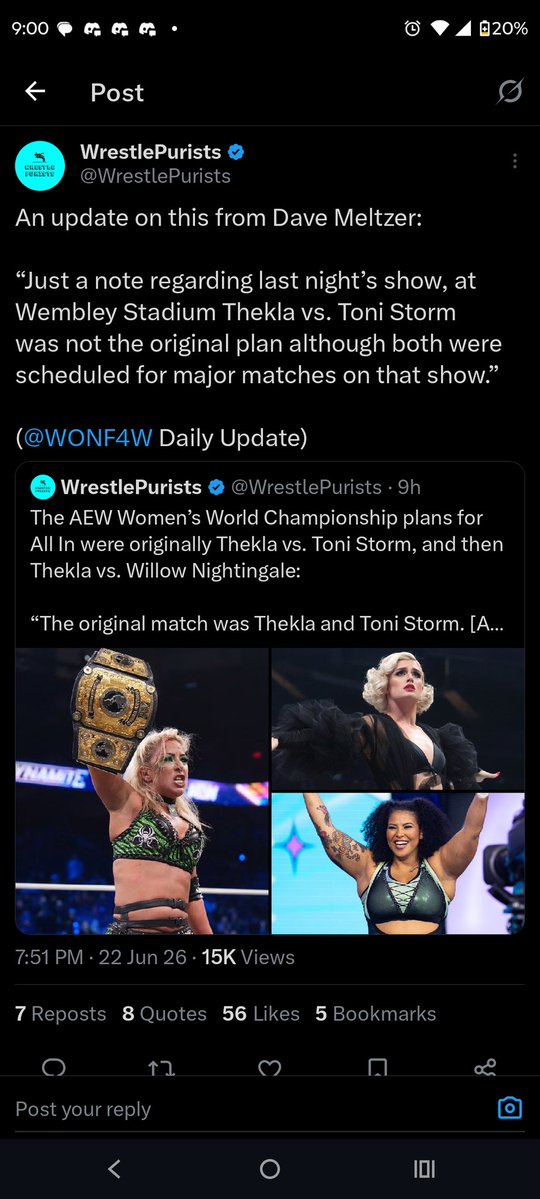 DJ_Soulbones's tweet photo. @WrestlePurists The quickest "scratch that, I never said that" In recent memory. https://t.co/Mcry5R2Hly