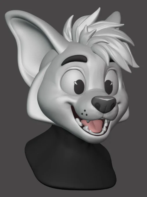 New headbase I am working on. Hair is just to see how layered fur would look like. WIP for now Will be released as a kit on Patreon once it's done.