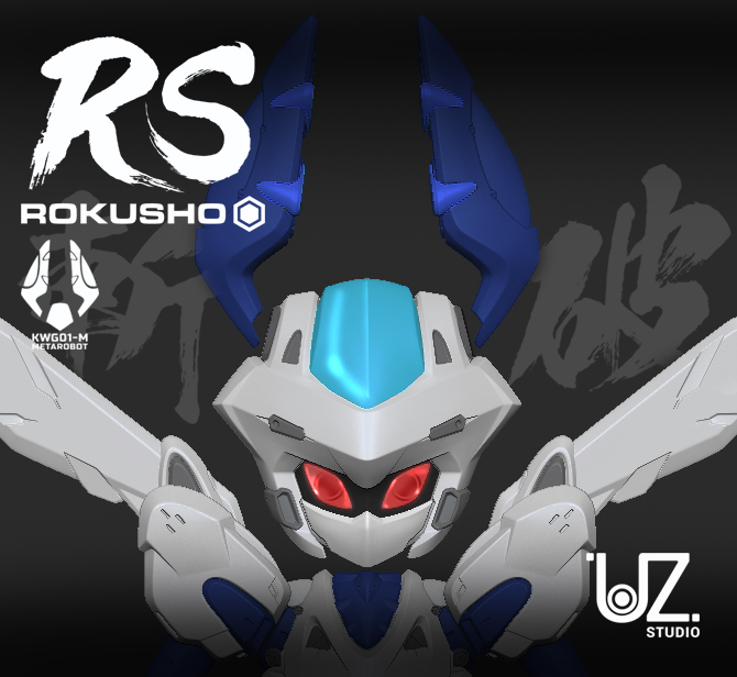 UZstudio2025's tweet photo. 【当日版権】 ロクショウ RE-BOOT
3Dプロトタイプ公開！
現在、量産に向けて鋭意進行中です。
「ロクショウ RE-BOOT」の全貌を、今後少しずつお披露目していきます。
どうぞご期待ください！！

Concept art： UZ
@YOUZI7812
3D造形： 吳仲平
@wu_zh1984
塗裝：UZ

  #ロクショウ #WF2026S #メダロットS #メダロット #メタビー