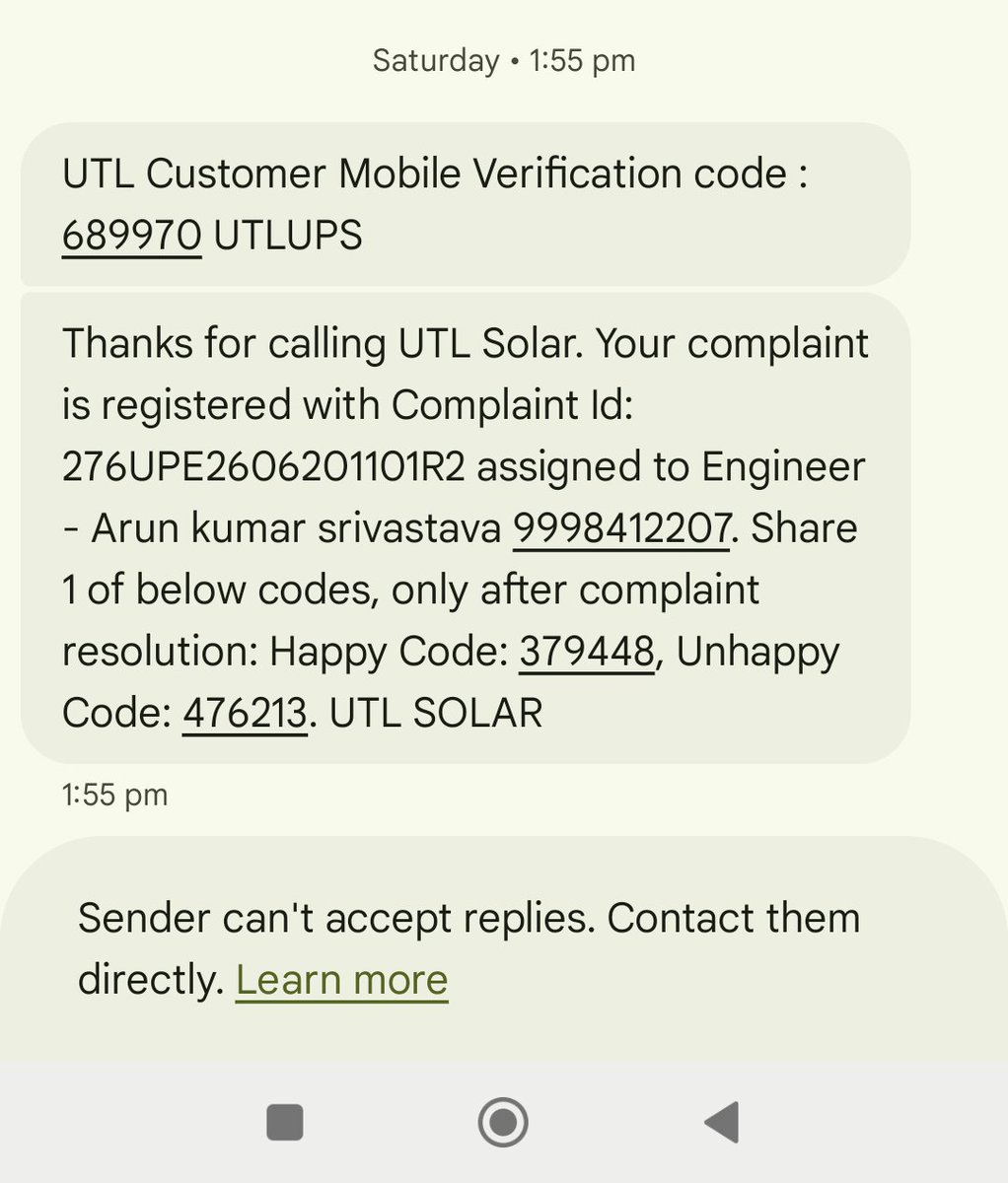 suraj_corner's tweet photo. @UTLsolar ये आज 23 दिन होने को है लेकिन अभी तक कोई रिस्पांस नहीं है @UTLsolar का सर्विस कमाल की है इनकी। https://t.co/0pOa12kSVl