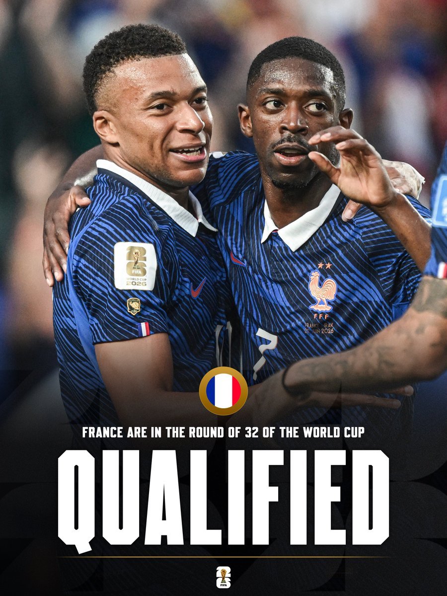 dkd_global's tweet photo. France are through to the round of 32
Incredible work by France. https://t.co/PQeb26XWQE