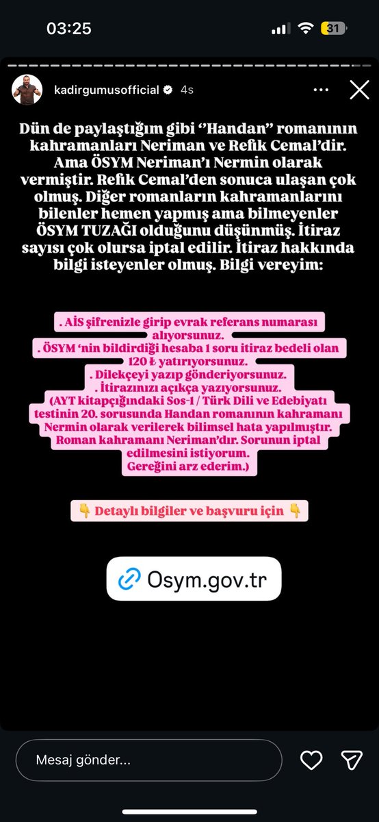 mutlakburhan's tweet photo. Kadir Gümüş hocanın da dediği gibi Nermin, Handan romanının karakteri değildir.

Refik Cemal, Handan romanının karakteri; Nermin, Halide Edip’in Akile Hanım Sokağı romanının karakteridir.

Dolayısıyla soru bilimsel olarak yanlıştır. https://t.co/3yhjXFCfcc