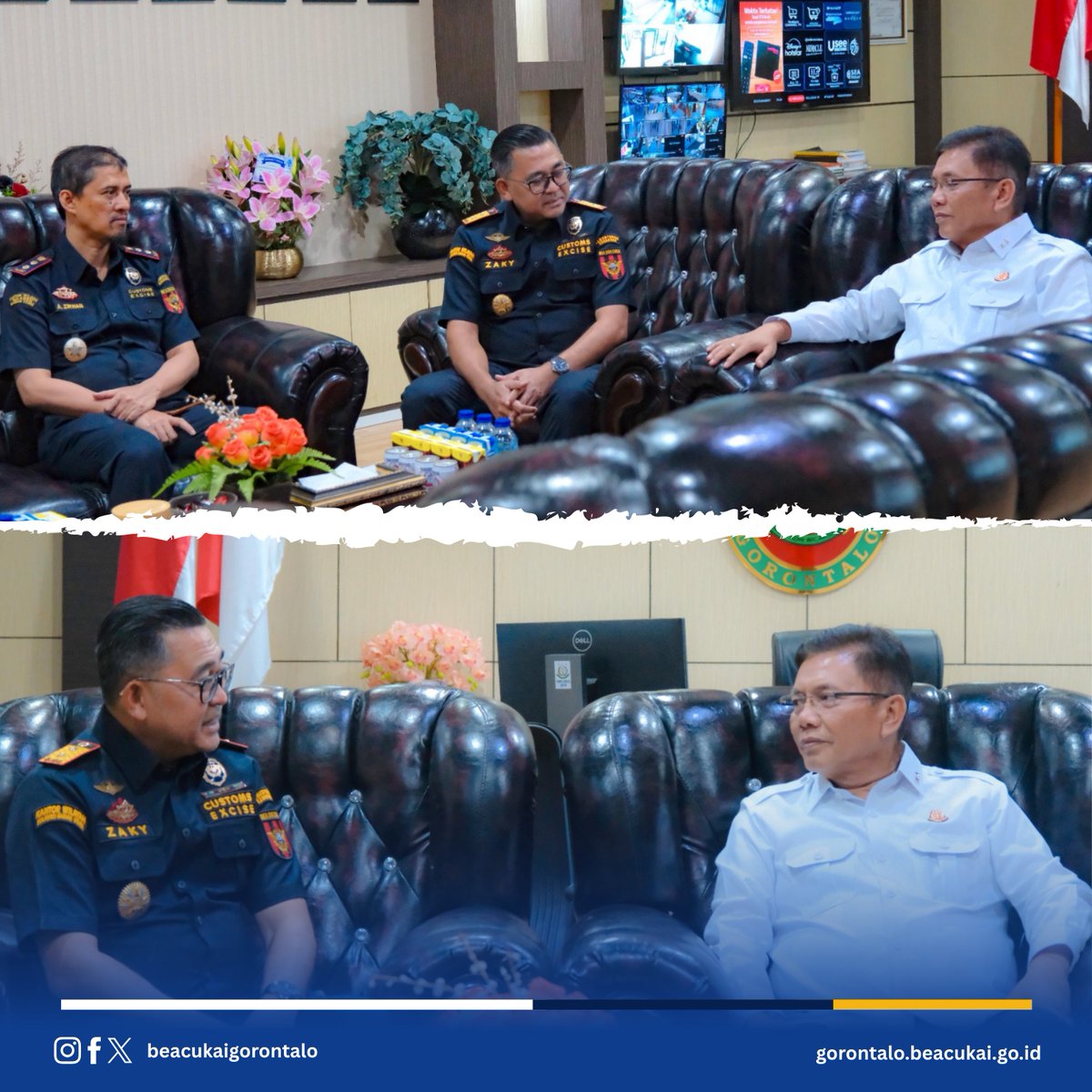 beacukaigto's tweet photo. Kantor Wilayah DJBC Sulawesi Bagian Utara dan Bea Cukai Gorontalo terus memperkuat sinergi dengan Kejaksaan Tinggi Provinsi Gorontalo dalam rangka optimalisasi penegakan hukum di bidang kepabeanan dan cukai.

#beacukaigorontalo #beacukaimakinbaik https://t.co/8o3nbkXNJj