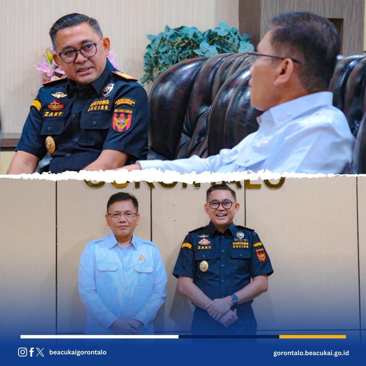 beacukaigto's tweet photo. Kantor Wilayah DJBC Sulawesi Bagian Utara dan Bea Cukai Gorontalo terus memperkuat sinergi dengan Kejaksaan Tinggi Provinsi Gorontalo dalam rangka optimalisasi penegakan hukum di bidang kepabeanan dan cukai.

#beacukaigorontalo #beacukaimakinbaik https://t.co/8o3nbkXNJj