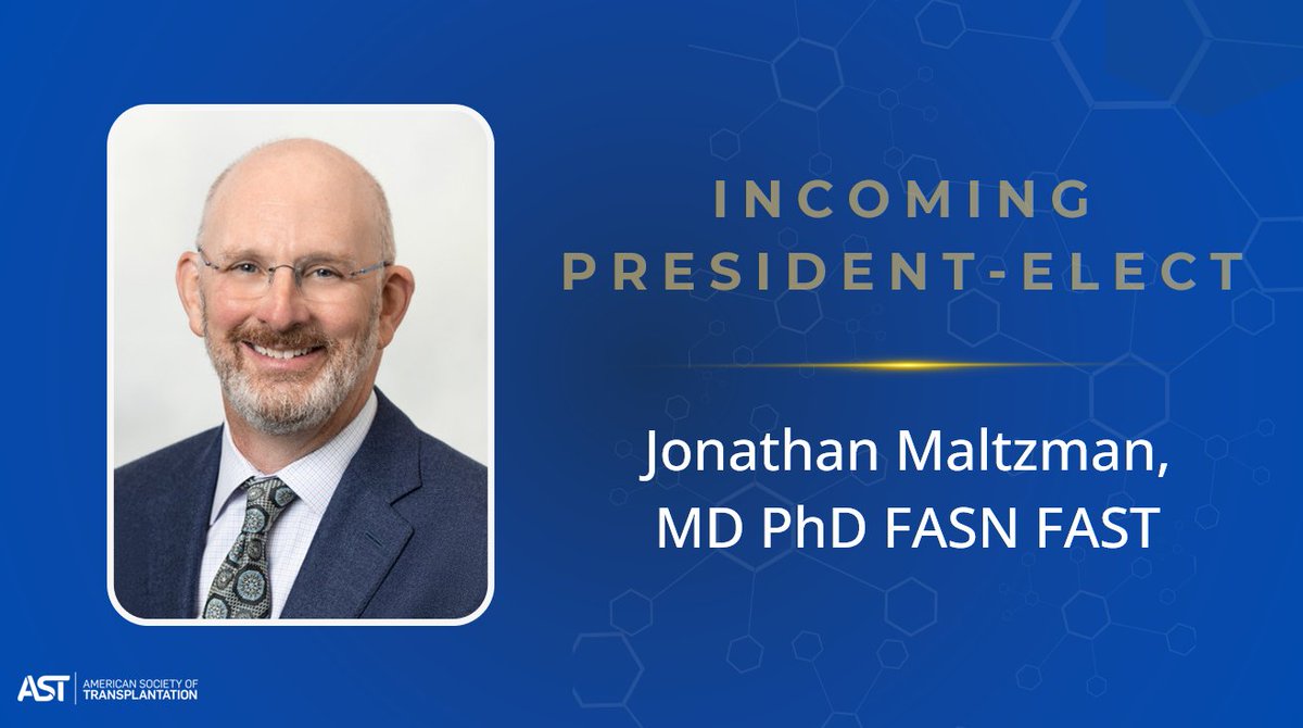 AST_info's tweet photo. Congratulations to Dr. Jonathan Maltzman on becoming President-Elect of the American Society of Transplantation! https://t.co/npy6TIRUL6