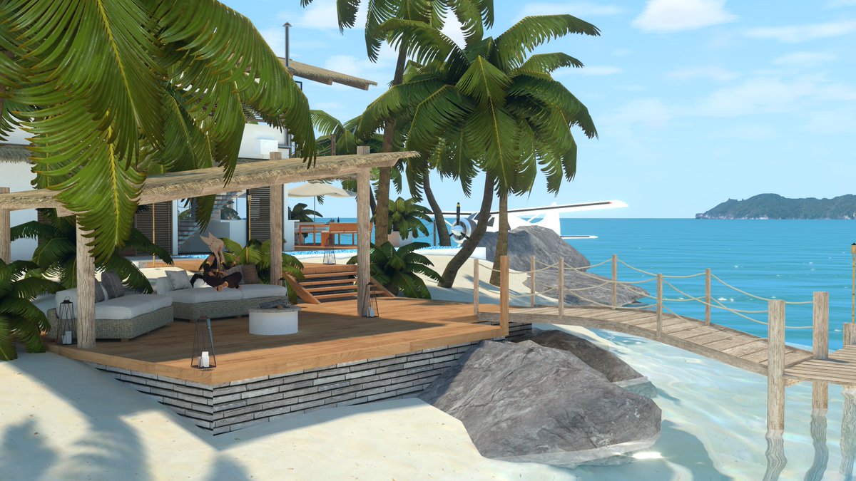 Fwullie's tweet photo. Pacific Dreams Day &amp; Night will get an update this year.
The update includes Unity update from 2019 to the current 2022 version. skybox &amp; water shader improvements, a new area behind the main building (WIP), and eventually compatibility for mobile platforms and more. https://t.co/t9ZJ4hrqK9