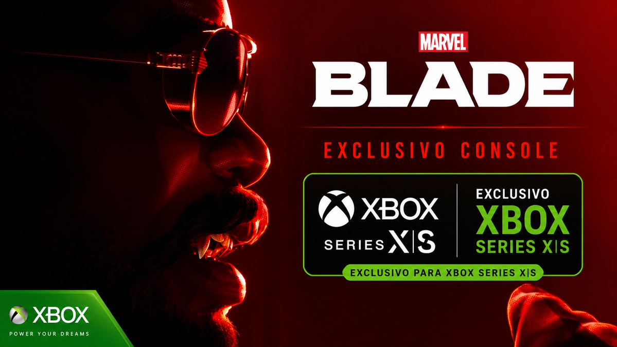 XboxBrDigital's tweet photo. MARVEL BLADE: EXCLUSIVO PARA XBOX SERIES X|S? 
possibilidade de Blade chegar como exclusivo de console ao Xbox Series X|S está deixando muitos jogadores animados. Com o apoio dos estúdios da Microsoft e toda a força da marca #XBOX @asha_shar @Marvel https://t.co/hvoIRJxvrg