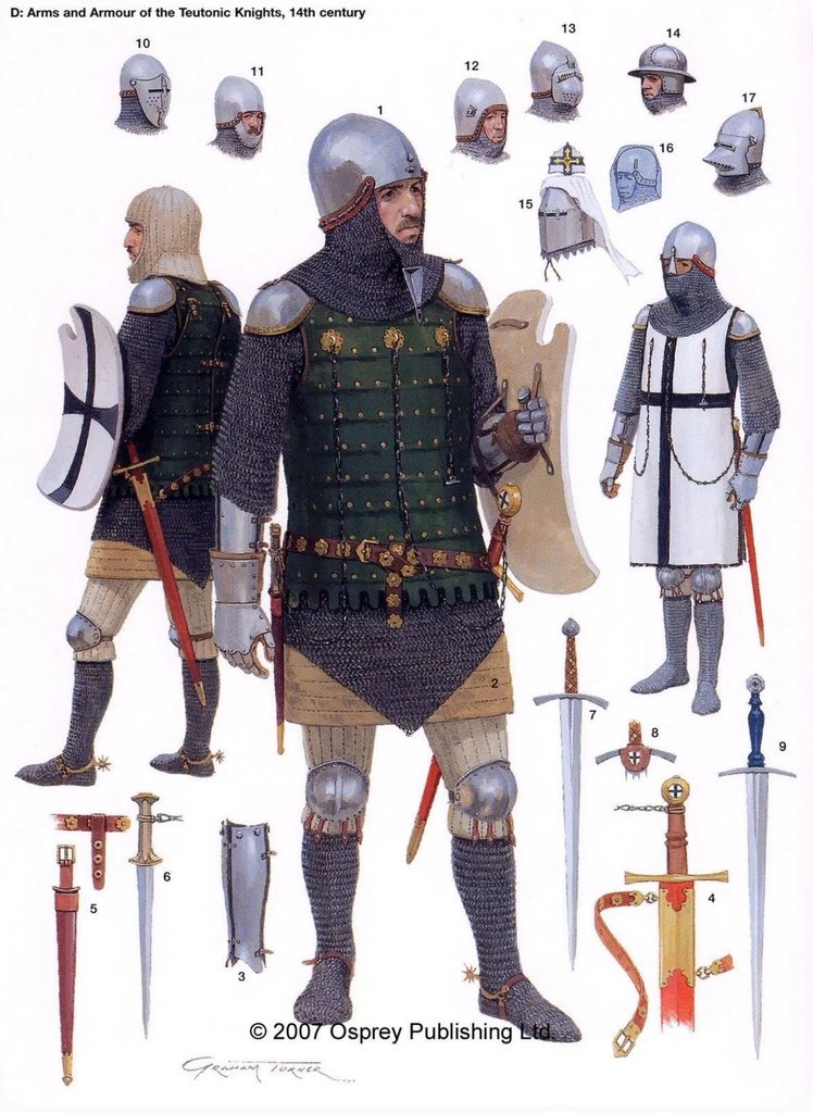 Argonaut1535's tweet photo. ๐ฉ๐ชTeutonic Order Knight Arms & Armor of the 14th century-Illustration by Graham Turner #armor #Teutonicorder #teuton #medieval #christendom #knight https://t.co/0odiHeOUH4