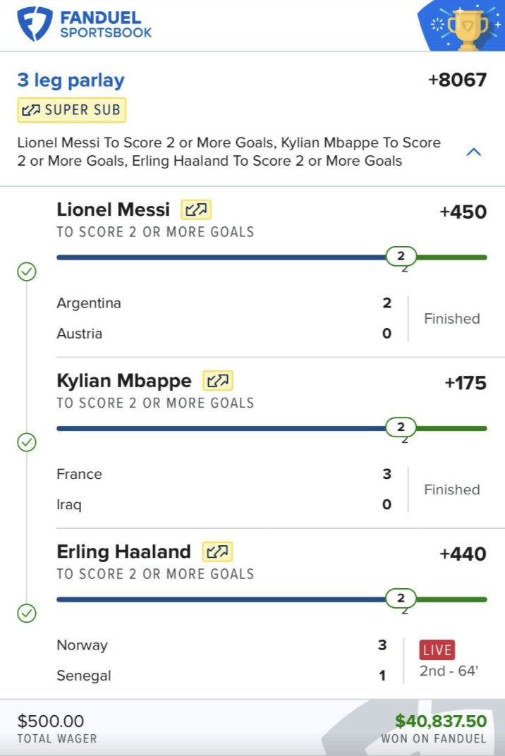 br_betting's tweet photo. IT HAPPENED AGAIN 😱

THE 🐐 PARLAY CASHES FOR THE SECOND STRAIGHT WEEK 🔥

(IG: youknowitcards @FDSportsbook) https://t.co/8ImMZuU5ob