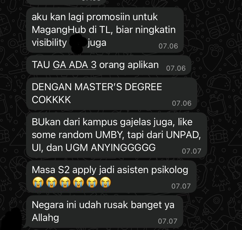 Shen_Hag's tweet photo. Sebagai Direktur, stress bgt buka magang rendahan tapi isinya Magister, liek ya allah. https://t.co/4Exhw5GB05