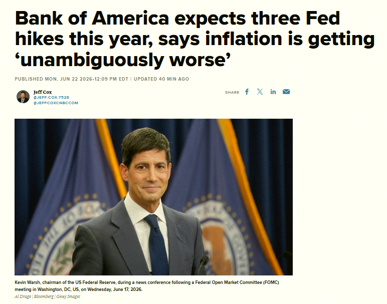 heavlyn99's tweet photo. Bank of America says the Fed is going to raise rates 3 times this year 🚨🚨 https://t.co/7NK0bjb3YV