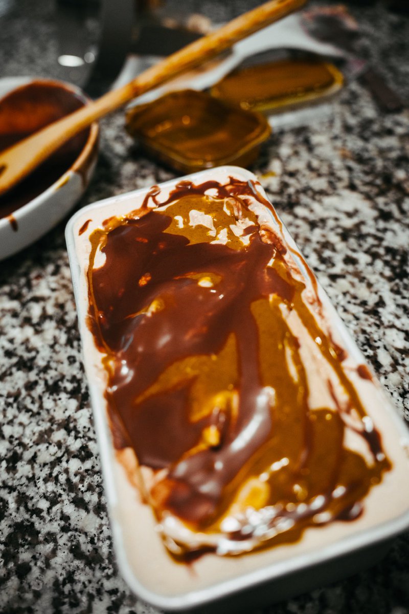 leftfieldJT's tweet photo. Got my first ice cream maker &amp; immediately went to work. Temporarily calling this flavor pistachio mocha latte. Starts with a vanilla bean espresso base a freshly made pistachio paste &amp; chocolate cinnamon ganache https://t.co/jewaVbQfIF
