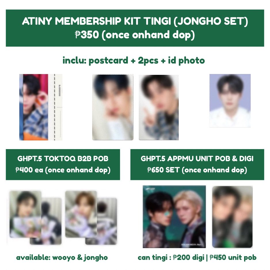 hojongiemails's tweet photo. wts lfb ateez ph | #hojongiesells

ateez assorted pcs
╰ ₱ on photos

𖦹 min. of 2 pcs
𖦹 dop: once onhand for recent gos
the rest, payo | 1 week (max)
𖦹 rcbyt: https://t.co/CDXK2g0uVZ
𖦹 x sensi

reply/dm to claim!

t. hongjoong seonghwa yunho yeosang san mingi wooyoung jongho https://t.co/tLLhoiWR4v