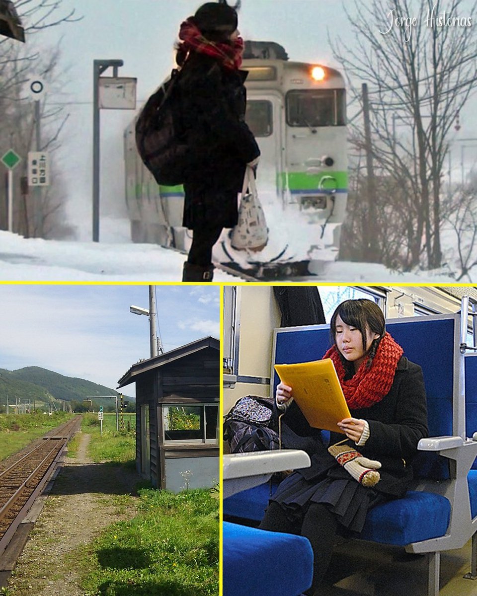 LunaGitana0333's tweet photo. El país donde la educación es sagrada:
Una estación de tren en Japón se mantuvo abierta solo por una estudiante. 

En el norte de Hokkaido, la estación Kyu-Shirataki llevaba años recibiendo muy pocos pasajeros.   
 La empresa ferroviaria ya había decidido cerrarla por falta de uso, pero antes de hacerlo, revisaron los registros y encontraron algo que los hizo cambiar de opinión.  

Resulta que una sola estudiante de secundaria, Kana Harada, seguía tomando el tren todos los días para ir a clases.   
 Salía temprano por la mañana y regresaba por la tarde, sola, sin faltar ni un día, incluso en medio de la nieve.  

Al enterarse, los operadores decidieron mantener la estación abierta solo para ella.   
 Ajustaron los horarios del tren para que coincidieran con su jornada escolar y durante tres años, el tren se detuvo dos veces al día exclusivamente por Kana.  

En marzo de 2016, cuando finalmente se graduó, la estación cerró definitivamente. 
 Ese día, el conductor la despidió con una leve reverencia antes de continuar el recorrido.   

Fue el último viaje de una pasajera que sin querer, hizo que todo un tren siguiera funcionando solo por ella.