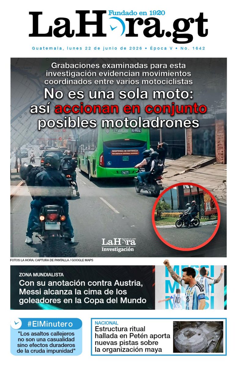 lahoragt's tweet photo. #PORTADADEHOY 📰
📌 Expertos alertan a ciudadanos: si crees que es una sola moto la que actúa, mira este video. Todos los detalles aquí ➡️ https://t.co/dAzhfxOvSg https://t.co/uH37nYSoHQ
