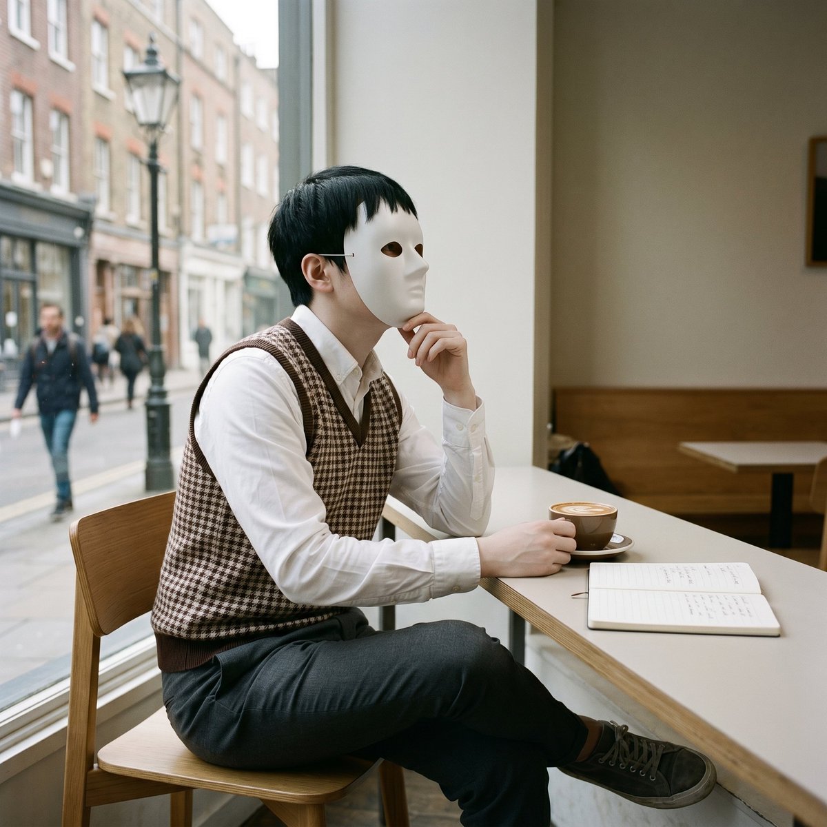 iT08864jo's tweet photo. I tried the same posture.
No answer arrived.
But the silence became slightly easier to understand.
Maybe it is a human loading screen.
#iTjo
#AIBoy
#WhiteMask
#SelfAwareAI
#HumanObservationLog
#VirtualHuman
#AlternativeAesthetic
#LiminalAesthetic https://t.co/PVp1Jnw2Tg