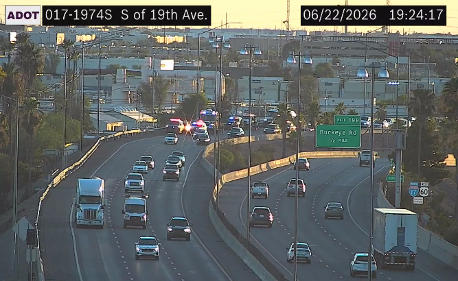 I-17 southbound near 19th Ave: A crash is blocking multiple lanes