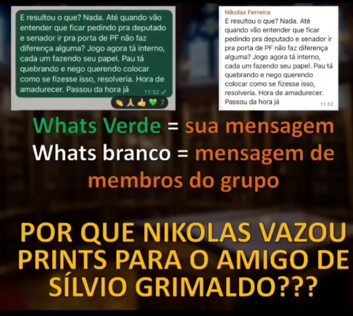 kimpaim's tweet photo. Daniel foi a pessoa que Nikolas VAZOU MENSAGENS DE WHATSAPP de um grupo para defendê-lo.

Nikolas NUNCA explicou porque VAZOU pro Daniel as mensagens. A única coisa que se sabe é que Daniel é unha e carne com Silvio Grimaldo.

Briguem com a realidade, defendam o menino vazador. https://t.co/nTTwtizEfh
