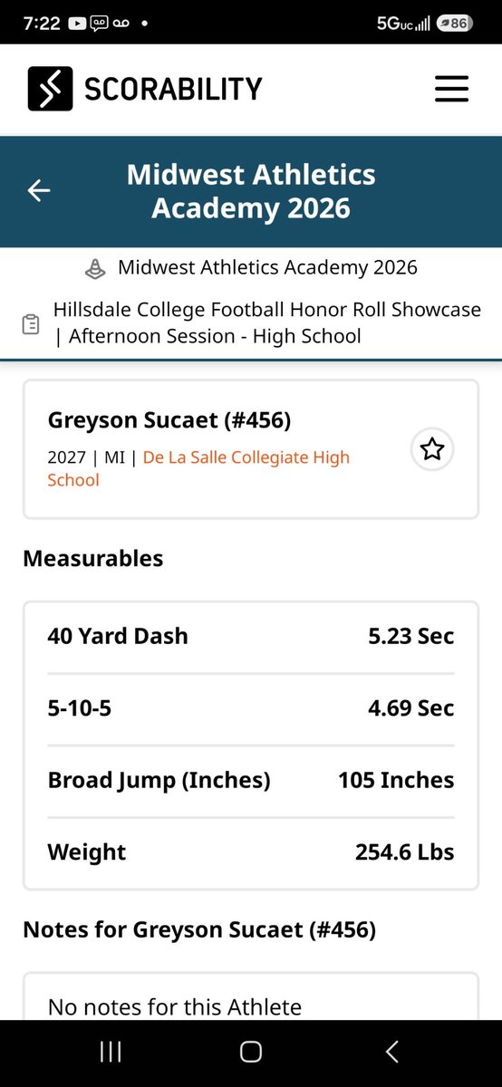 GreysonSucaet's tweet photo. Had a great time competing in the Hillsdale College Football Honor Roll Showcase. Great competition with great drills! 
@CoachRotch @CoachWooster @Coach_Skjold @Coach_romero18 @LukeShivelyBU @coachrohn @JamesALight @PrepRedzoneMI @MIexposure @J_Daniels74 @_CoachHoov https://t.co/HVObPSvMRY