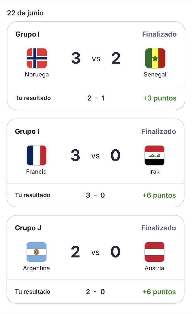 YomikeOk's tweet photo. Dos resultados exactos y 15 puntos en la jornada. A seguir disfrutando del prode y del mundial ⚽️

#Mundial2026 #FIFA #VamosArgentina https://t.co/RxzxmKfIlb