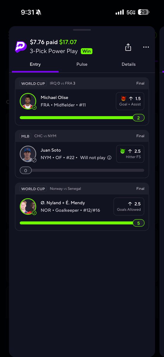 MigoM007's tweet photo. So @PrizePicks before I added the Juan Soto pick the payout was $42 and now that he didn’t play the payout is only $17?! This is a joke. https://t.co/Y1eSxgy99w